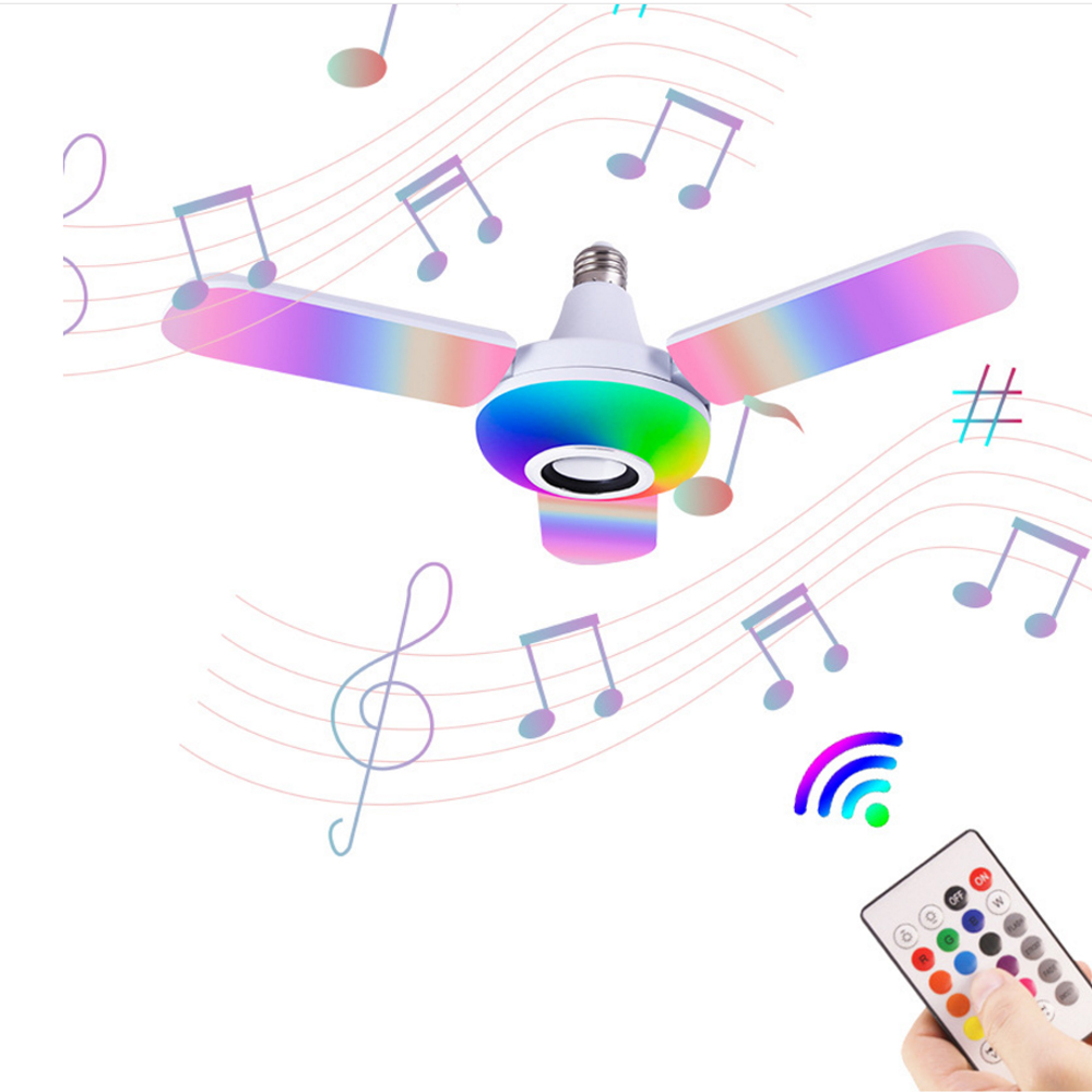 Voice Control Light Bulb - Bluetooth Music Light RGB Four Leaves