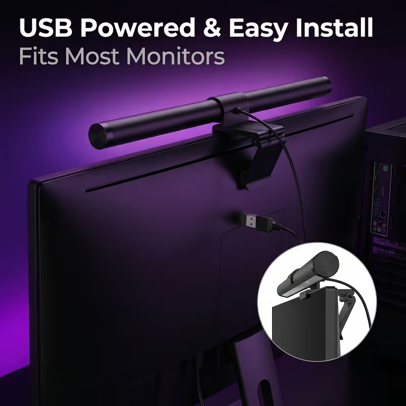 Voice Control Light Bulb - LED Monitor Light Bar With Remote