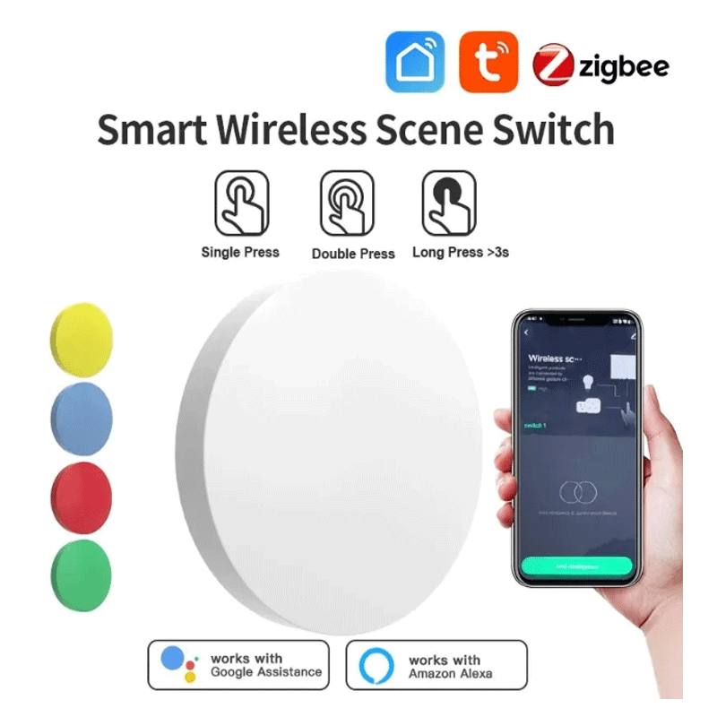 Smart Home Remote Control - Tuya ZigBee Smart Wireless Button Scene