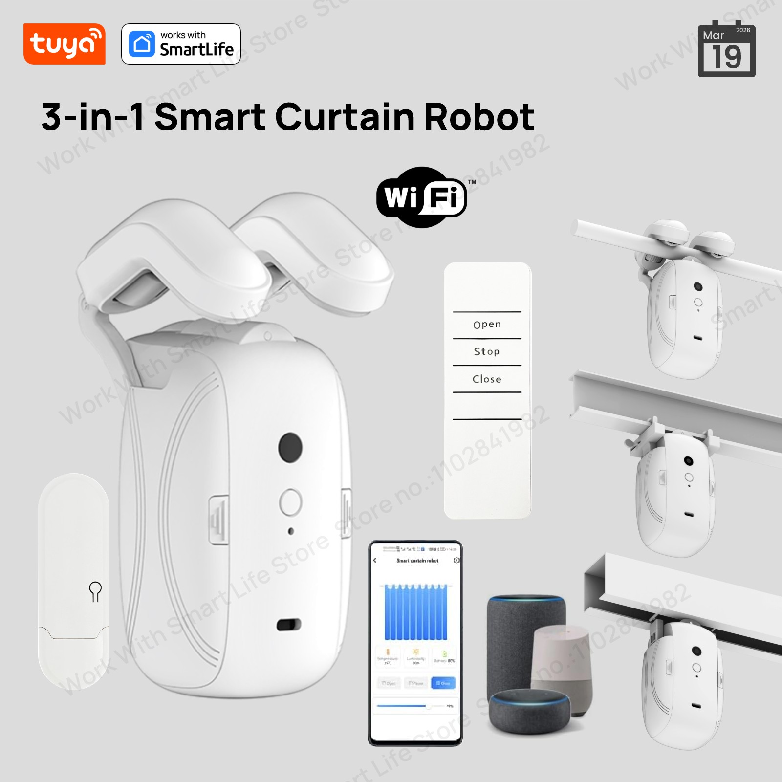 Smart Home Remote Control - 1/2PCS Tuya Smart WiFi Curtain Robot
