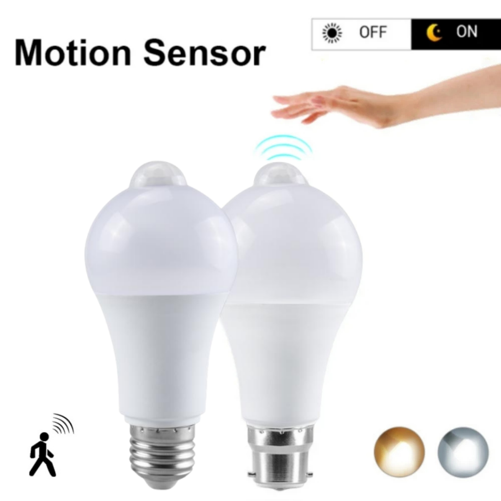 Voice Control Light Bulb - PIR Motion Sensor LED Light Bulb