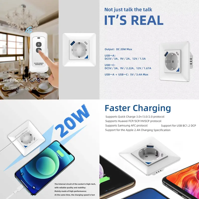 Wifi Smart Plug - App Smart Remote Control EU Standard