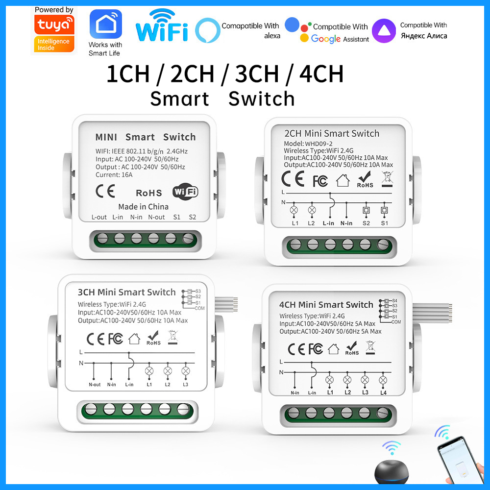 Tuya WiFi Smart Switch 1/2/3/4 - Smart Home Tuya recension och pris