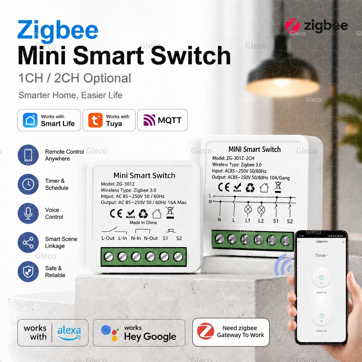 Zigbee Tuya Smart Switch Smart - Smart Home Zigbee Gateway recension och pris