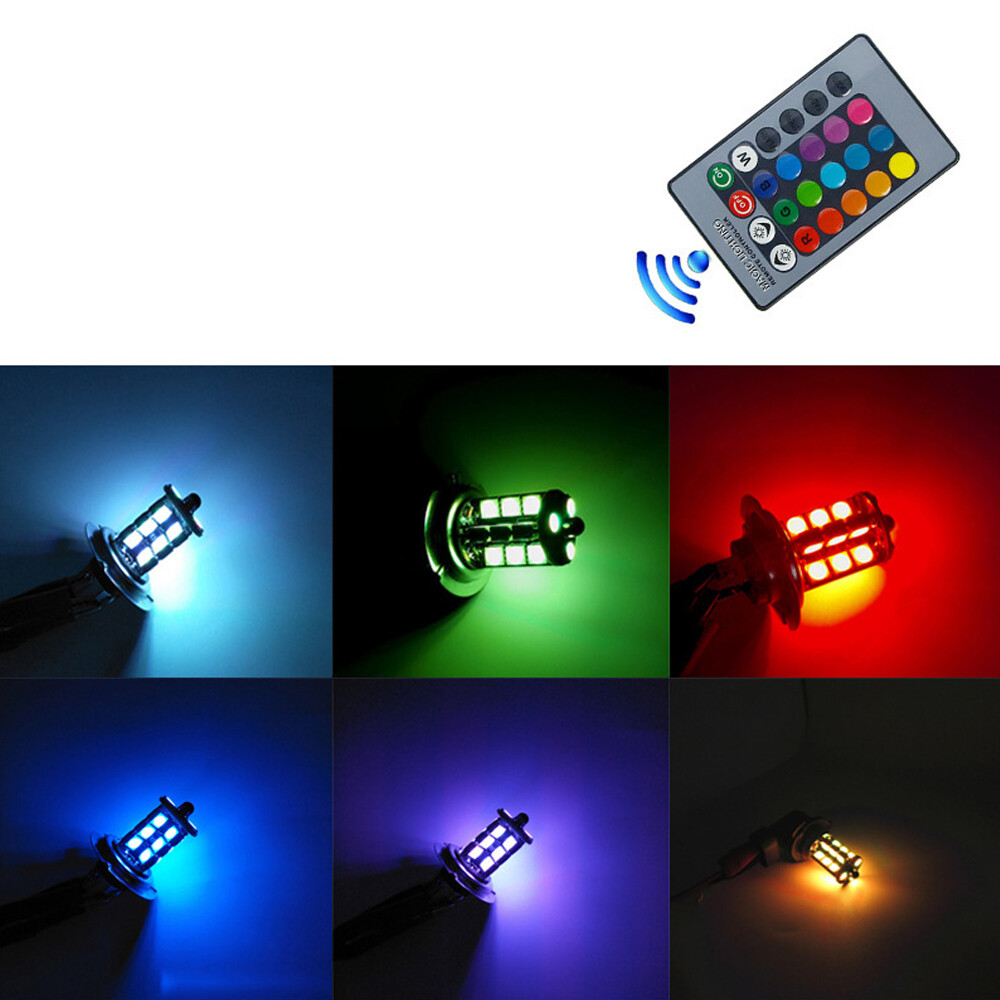 2x RGB H11 H9 H8 5050 27SMD Ca - Voice Control Light Bulb recension och pris