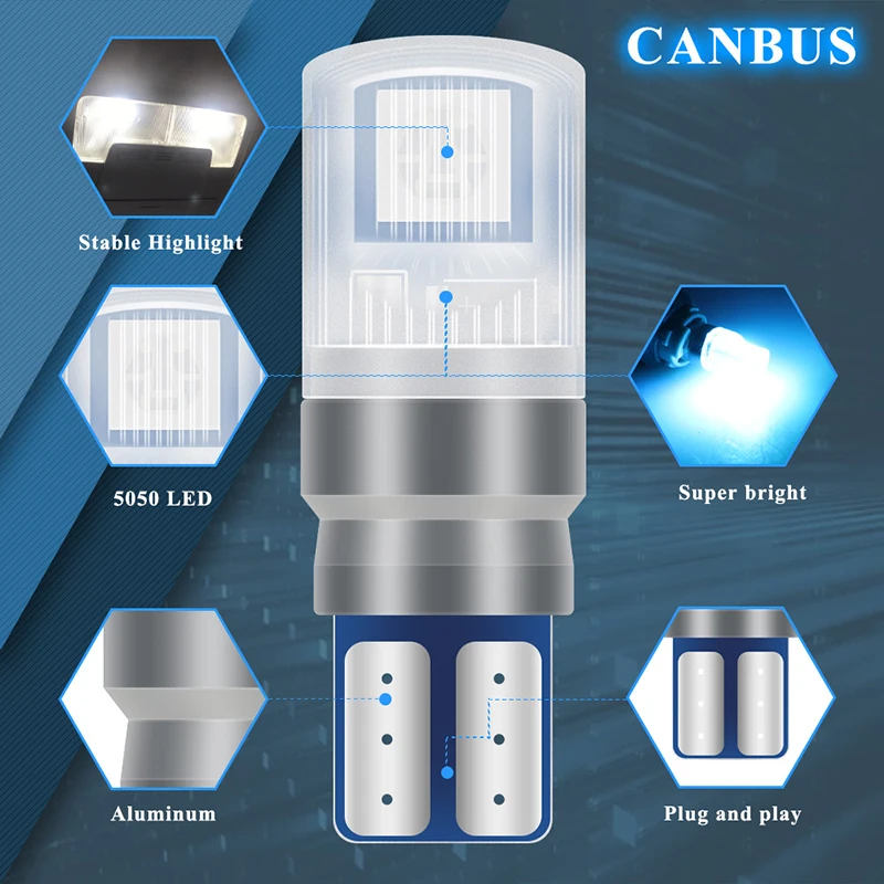 2Pcs/Set RGB LED T10 W5W Bulbs - Voice Control Light Bulb recension och pris
