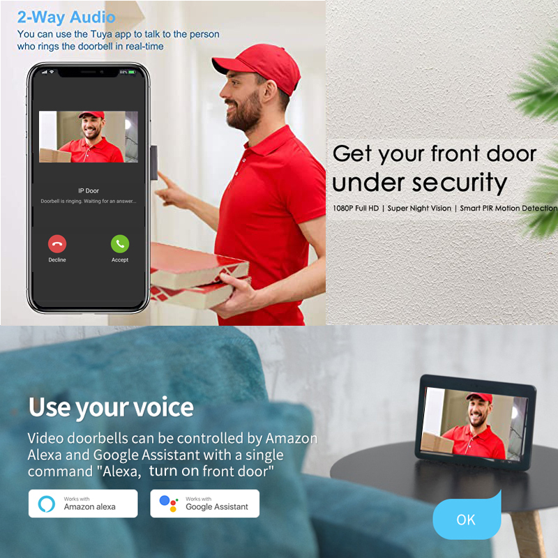 Tuya Smart 1080P Doorbell Came - Smart Home Video Doorbell recension och pris