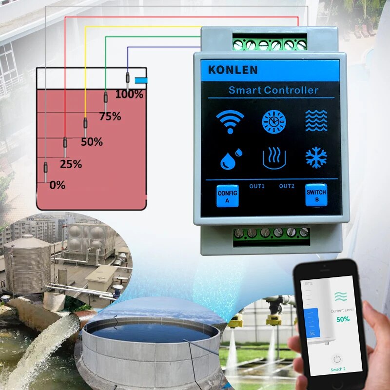 KONLEN Tuya Water Level Sensor - Wifi Water Sensor recension och pris