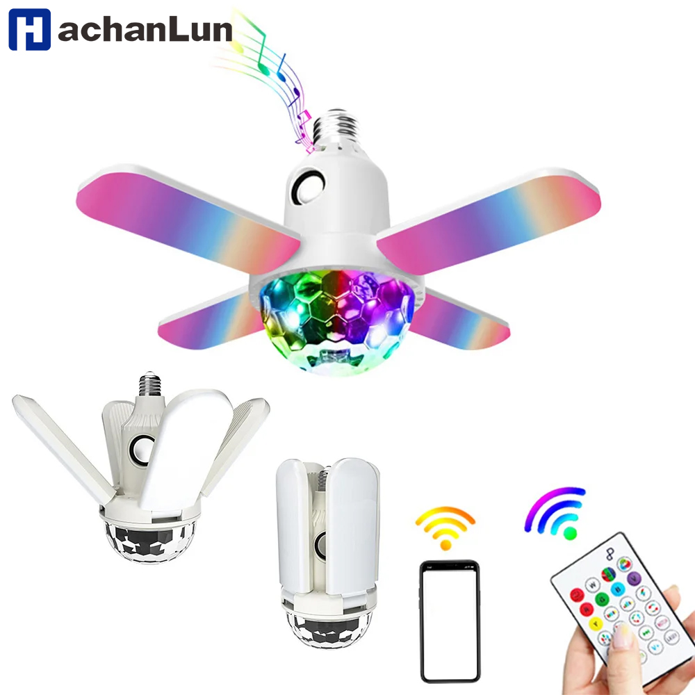 E27 LED Bulb Fan Four-leaf Bla - Voice Control Light Bulb recension och pris