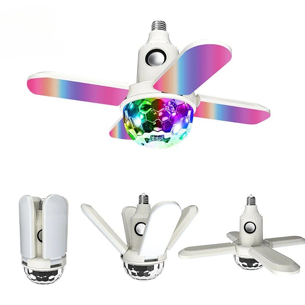 E27 LED Bulb Fan Four-leaf Bla - Voice Control Light Bulb recension och pris