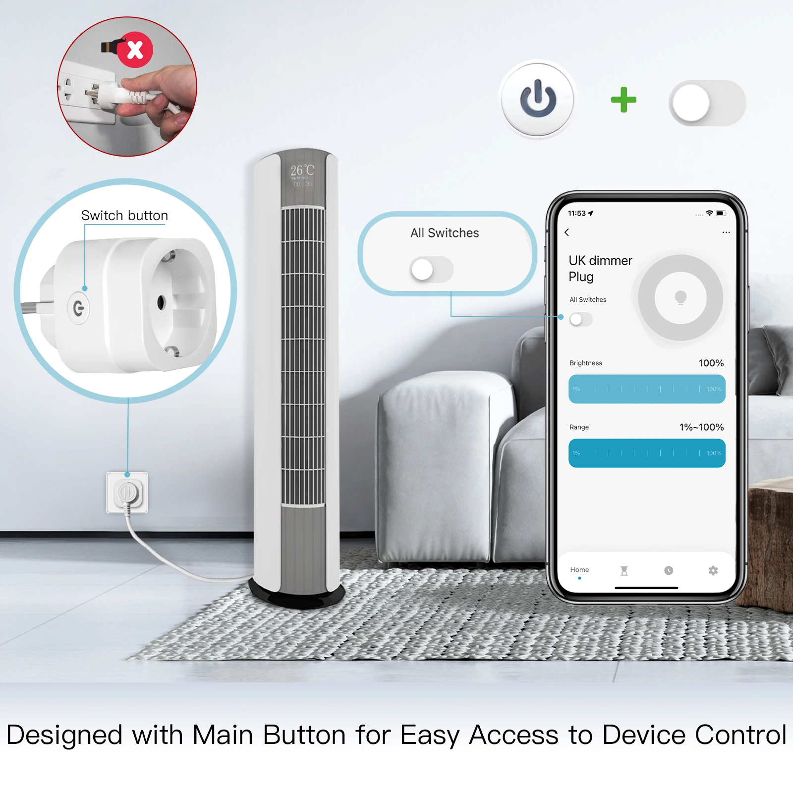 MOES Tuya WiFi Smart Plug Dimm - Smart Outdoor Plug recension och pris