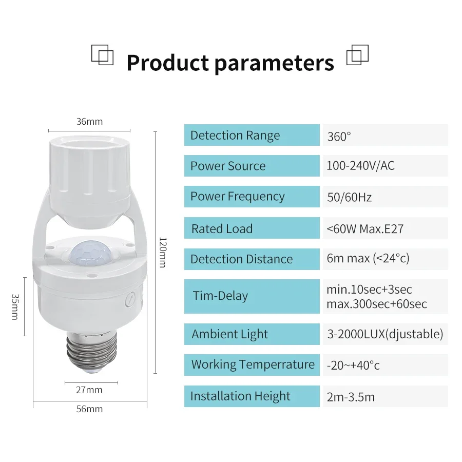 PIR Motion Sensor E27 Bulb Soc - Voice Control Light Bulb recension och pris