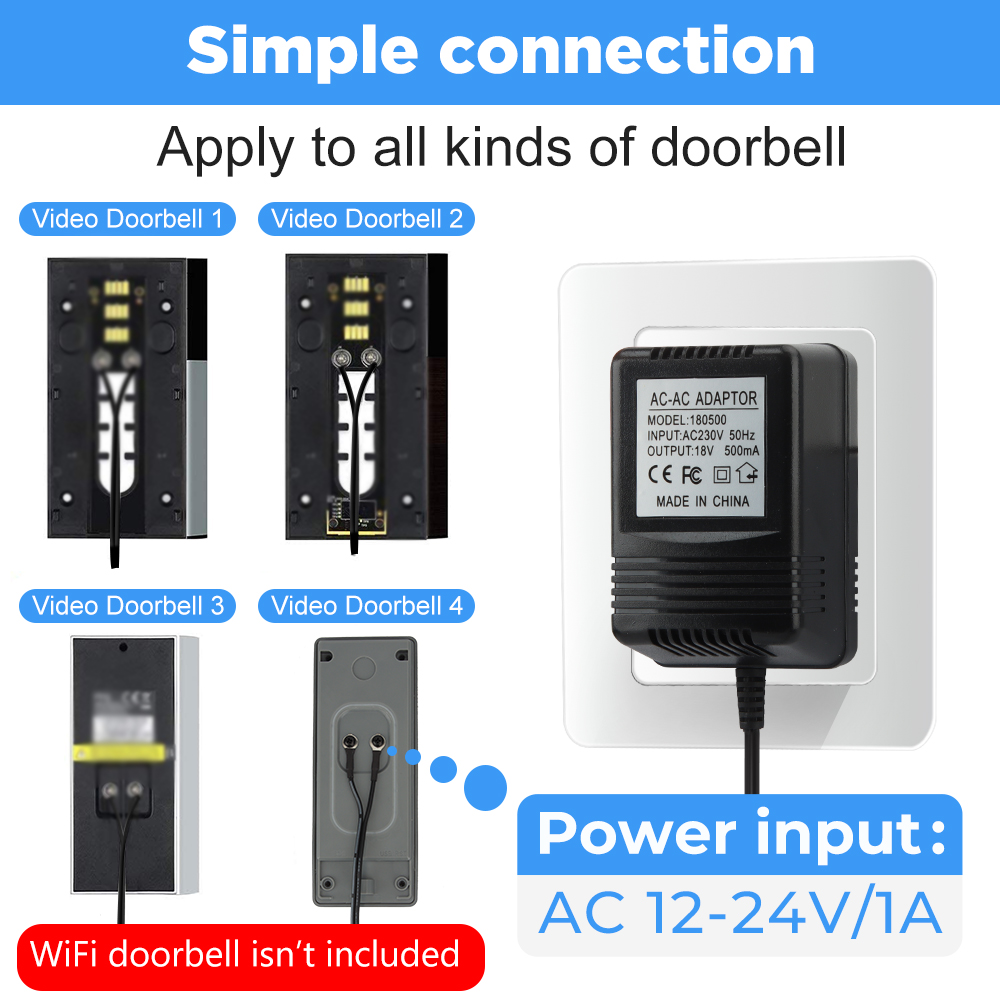 18V AC Transformer Charger for - Smart Home Video Doorbell recension och pris