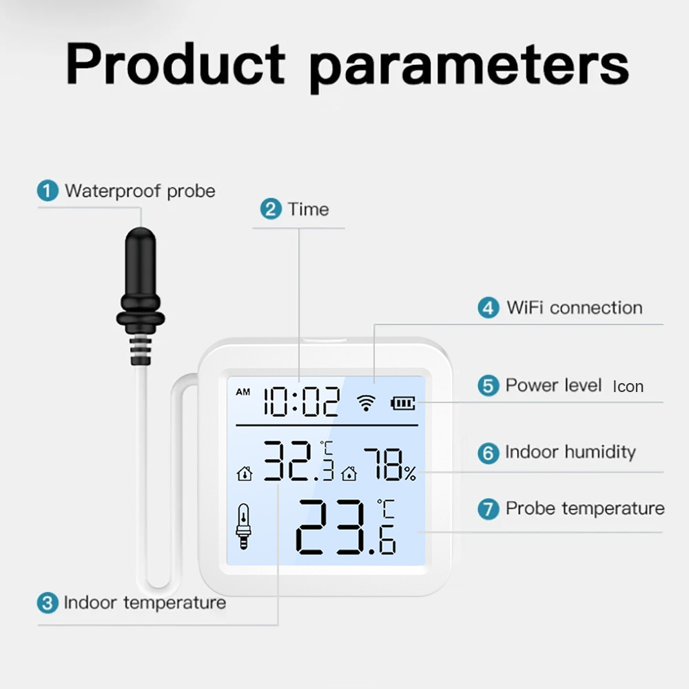 WiFi Humidity Temperature Sens - Smart Home Tuya recension och pris