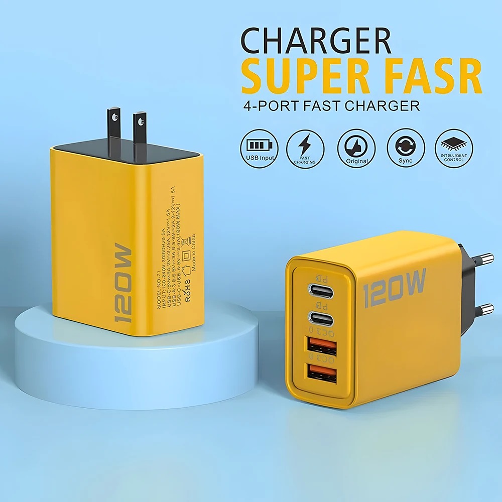 120W 4-Port Fast Charger PD QC - Smart Home Xiaomi recension och pris